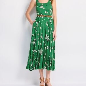 Market & Spruce Green Floral Midi Dress